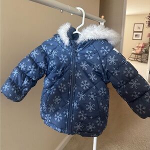 OshKosh B'gosh Navy Snowflake Puffer Jacket